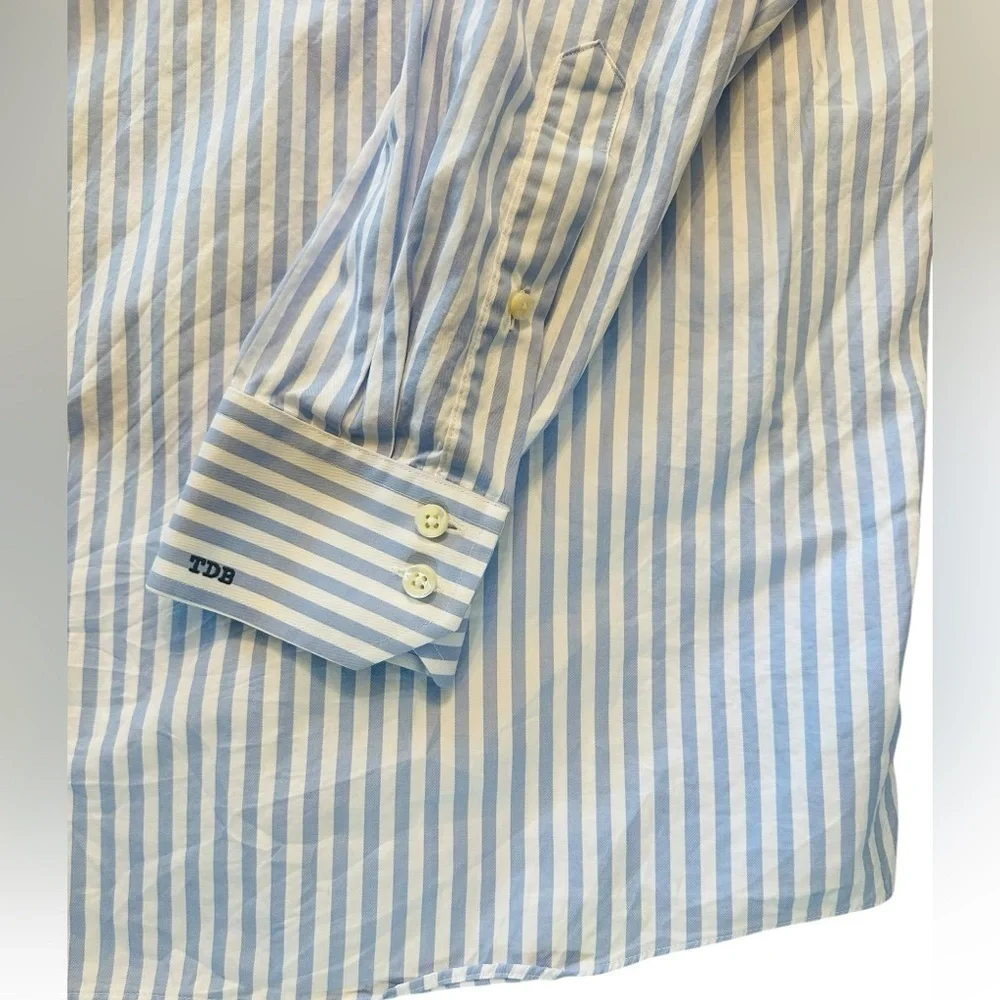 Proper Cloth Custom Button Up Dress Shirt - Mens Size 3XL - Blue White Stripe